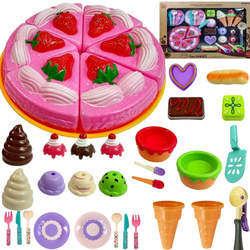 Zestaw urodzinowy dla dzieci zestaw słodkości przyjęcie tort lody akcesoria 30 elementów