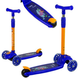 Trójkołowa hulajnoga balansowa dla dzieci granatowa kot świecące koła LED