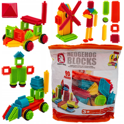 Zestaw kolorowych klocków dla dzieci Grzebyki Jeżyki Wafle 90 elementów