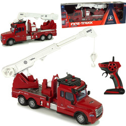 Wóz strażacki zdalnie sterowany na pilota dla dzieci straż pożarna dźwig