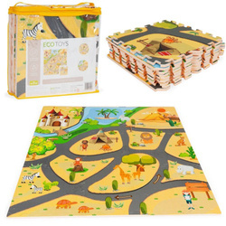 Mata edukacyjna puzzle piankowe dla dzieci safari dywanik do pokoju dziecka 93x93 cm