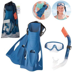 Zestaw do nurkowania niebieski maska rurka płetwy Bestway 25020