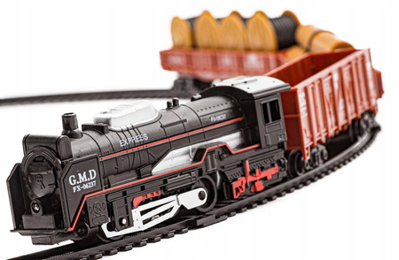 Realistyczna kolejka Rail King Elektryczny pociąg z 3 wagonami Parowóz dla dzieci