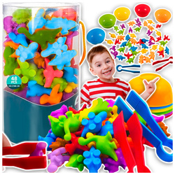 Sorter kolorów i kształtów dla dzieci nauka kolorów liczenia dinozaury 48 el