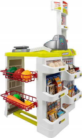 Sklep supermarket dla dzieci kasa fiskalna żółty