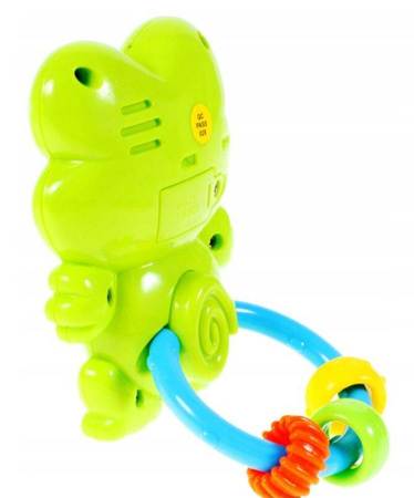 Interaktywna grzechotka dla dziecka zielona żabka żaba świeci gra