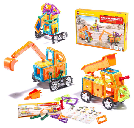Edukacyjne klocki magnetyczne dla dzieci do układania Magical Magnet 162 elementy