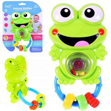 Interaktywna grzechotka dla dziecka zielona żabka żaba świeci gra