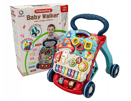 Interaktywny chodzik Pchacz Jeździk edukacyjny dla dzieci z zabawkami Mini organki