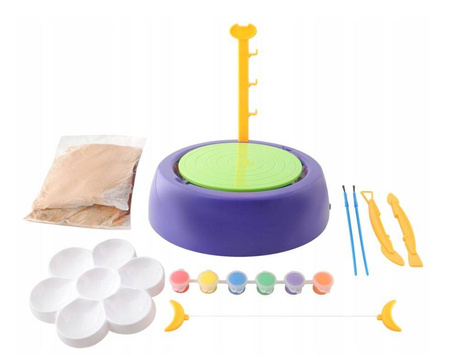 Zestaw garncarski dla dziecka koło garncarskie glina akcesoria