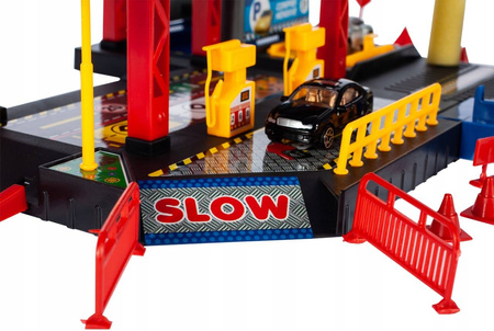 Duży parking garaż tor samochodowy dla dzieci 5-piętrowy myjnia autka helikopter