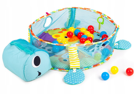 Duża mata edukacyjna Kojec dla dzieci z piłkami Żółw Morski Ecotoys
