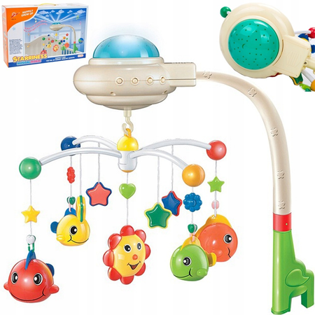 Muzyczna karuzela do łóżeczka pozytywka dla dzieci projektor