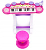 Różowe organki dla dzieci zabawkowy keyboard pianinko z krzesełkiem stołek mikrofon