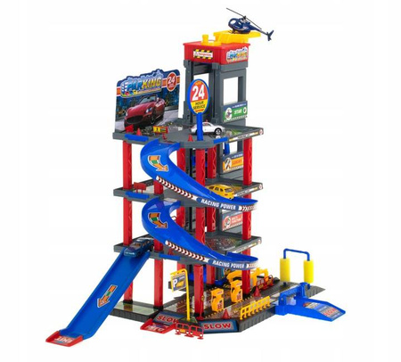 Duży parking garaż tor samochodowy dla dzieci 5-piętrowy myjnia autka helikopter