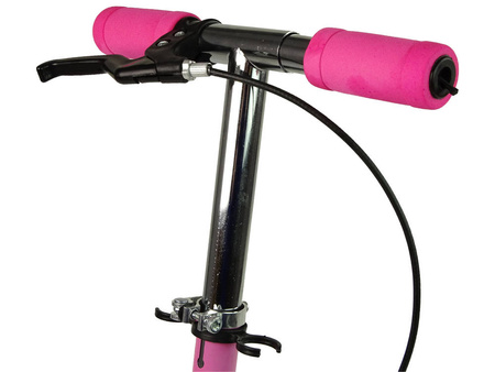 Trójkołowa hulajnoga dla dzieci różowa świecące koła LED hamulec ręczny