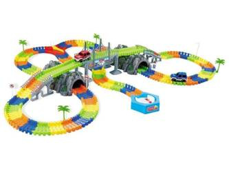 Tor samochodowy wyścigowy dla dzieci Autka Flexile Track 240 elementów