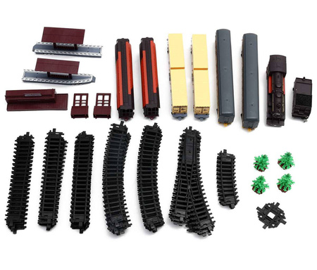 Duża kolejka elektryczna dla dzieci FENFA Pociąg z 7 wagonami i akcesoriami 1601A