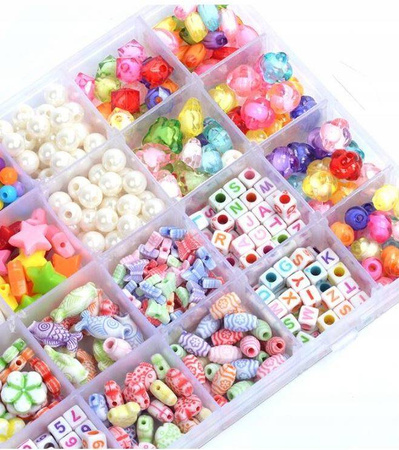 Zestaw kreatywny zestaw koralików do robienia bransoletek naszyjników opasek dla dziecka