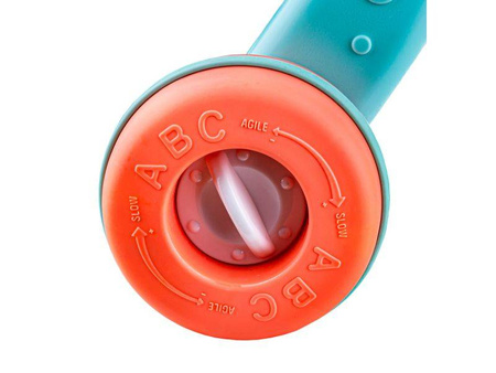 Edukacyjny muzyczny jeździk chodzik pchacz dla dzieci z zabawkami