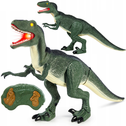 Duży interaktywny dinozaur Tyranozaur Rex dla dzieci na pilota chodzi i ryczy