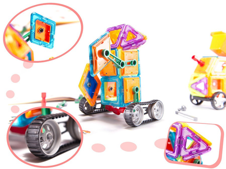 Edukacyjne klocki magnetyczne dla dzieci do układania Magical Magnet 162 elementy