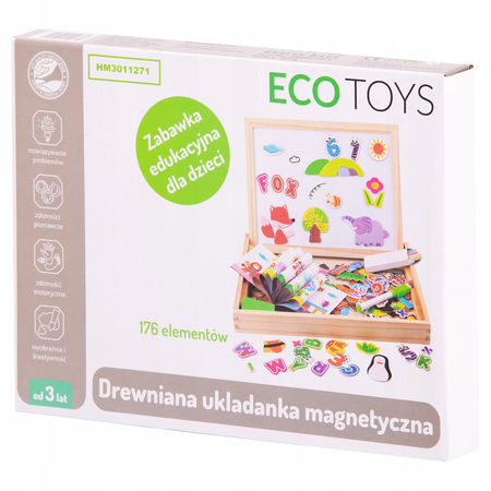 Edukacyjna magnetyczna tablica kredowa dla dzieci układanki Ecotoys HM3011271