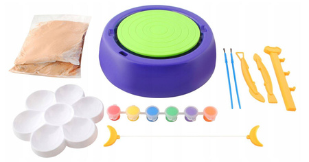 Zestaw garncarski dla dziecka koło garncarskie glina akcesoria