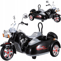 Duży motocykl elektryczny motor na akumulator dla dzieci dwa silniki czarny SX138