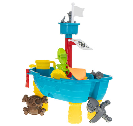 Stolik wodny Zestaw do kąpieli i piaskownicy Statek pirat z akcesoriami dla dzieci Piaskownica