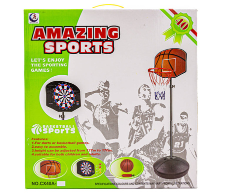 Zestaw do gry w koszykówkę dla dzieci z piłką i pompką Koszykówka Plac zabaw