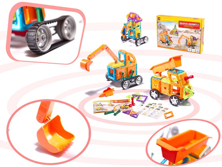 Edukacyjne klocki magnetyczne dla dzieci do układania Magical Magnet 162 elementy