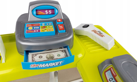 Sklep supermarket dla dzieci kasa fiskalna żółty
