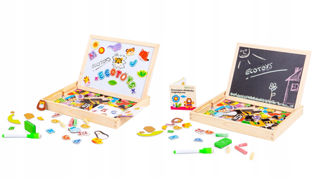 Edukacyjna magnetyczna tablica kredowa dla dzieci układanki Ecotoys HM3011271