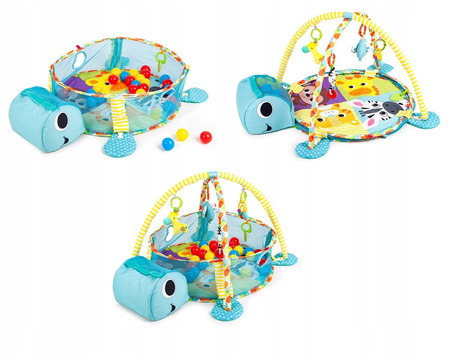 Duża mata edukacyjna Kojec dla dzieci z piłkami Żółw Morski Ecotoys