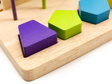 Drewniana zabawka edukacyjna dla dzieci liczydło klocki cyfry Ecotoys