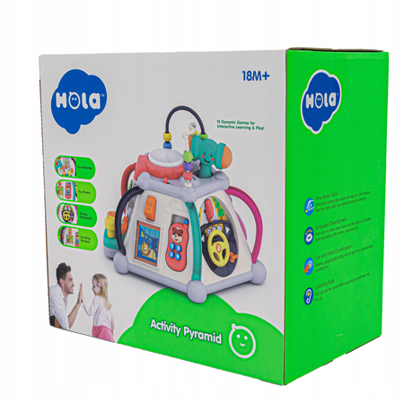 Interaktywna kostka edukacyjna dla dzieci Zabawka sensoryczna z dźwiękiem i światłem HOLA