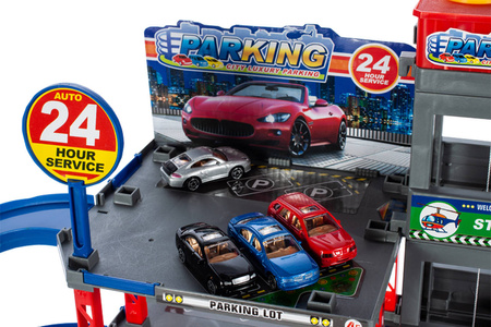 Duży parking garaż tor samochodowy dla dzieci 5-piętrowy myjnia autka helikopter