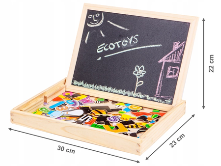Edukacyjna magnetyczna tablica kredowa dla dzieci układanki Ecotoys HM3011271