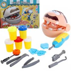Zestaw małego dentysty głowa zęby ciastolina masa plastyczna