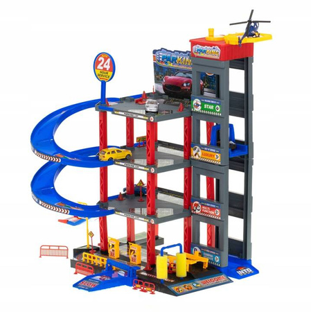 Duży parking garaż tor samochodowy dla dzieci 5-piętrowy myjnia autka helikopter