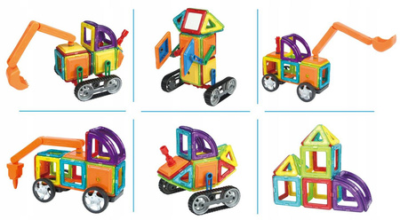 Edukacyjne klocki magnetyczne dla dzieci do układania Magical Magnet 162 elementy