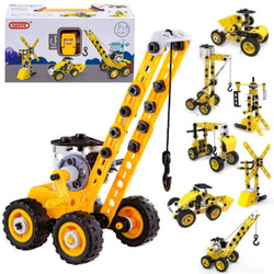 Zestaw klocków konstrukcyjnych maszyny pojazdy budowy do skręcania dla dzieci