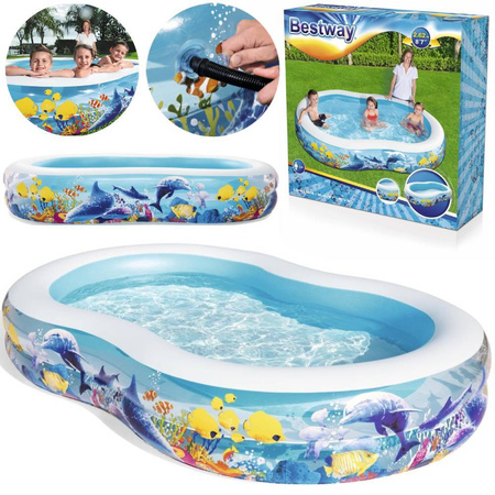 Dmuchany basen ogrodowy dla dzieci ocean świat podwodny Bestway
