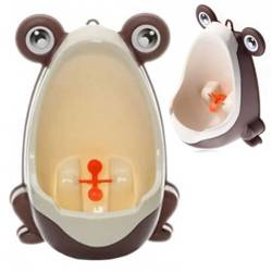 Brązowy pisuar dla dziecka na przyssawki żabka toaleta nocnik