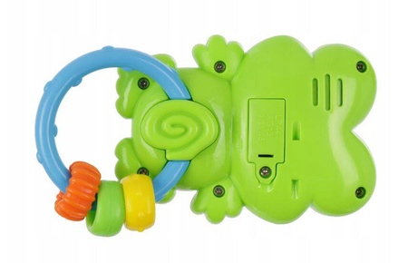 Interaktywna grzechotka dla dziecka zielona żabka żaba świeci gra