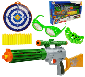 Zabawkowy karabin na naboje piankowe z tarczą i okularami Pistolet dla dzieci