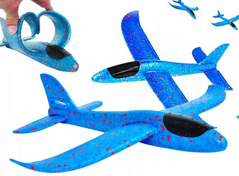 Samolot szybowiec styropianowy dla dzieci duży lekki niebieski