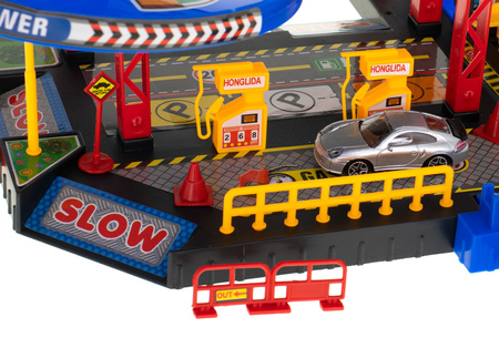 Duży parking garaż tor samochodowy dla dzieci 5-piętrowy myjnia autka helikopter