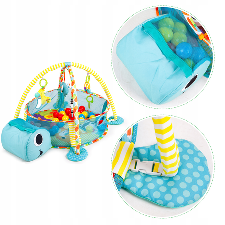 Duża mata edukacyjna Kojec dla dzieci z piłkami Żółw Morski Ecotoys